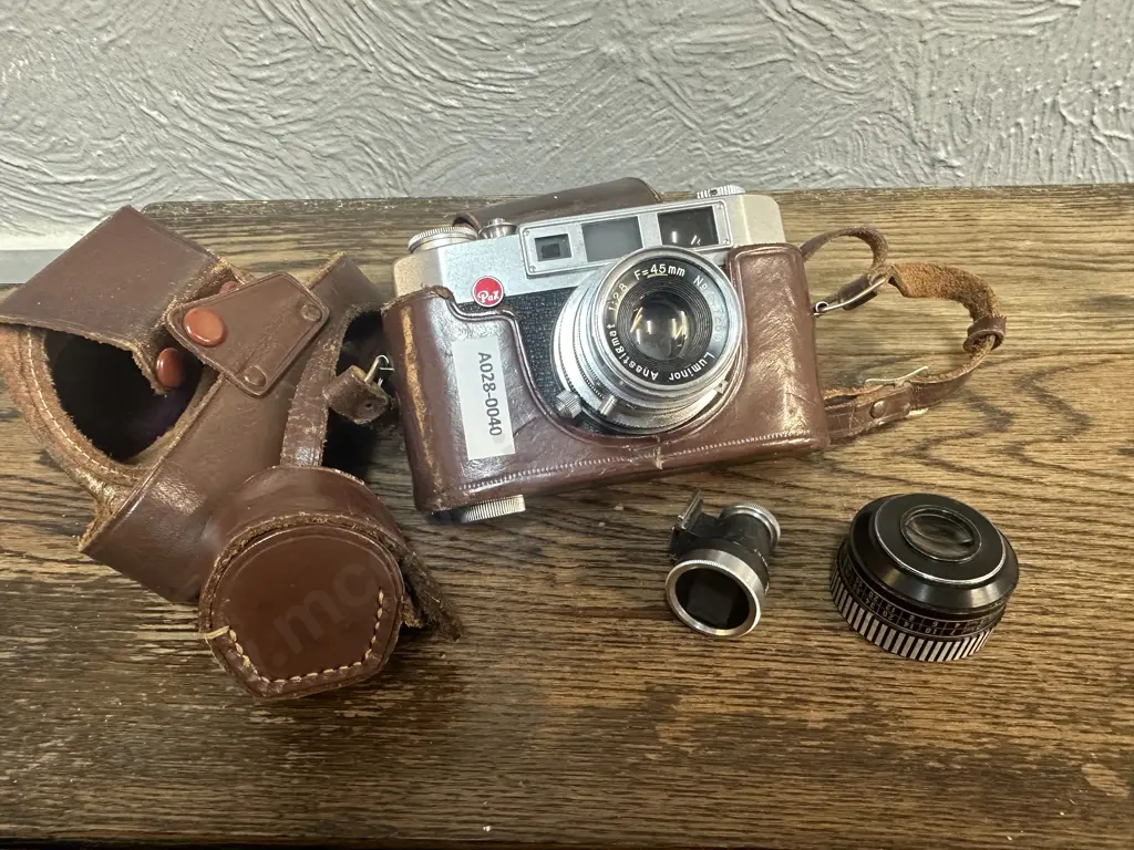 Vintage Pax M43 45mm Camera Japan With Luminor 1:2.8 45mm Lens, Telephoto Lens, Viewer & Cases Image 1++