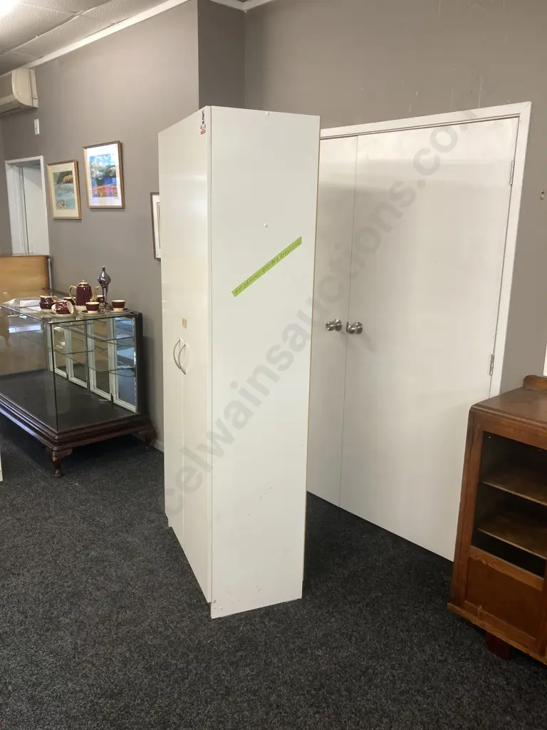 Mr Shelf White Double Door Utility Storage Cupboard. H196 W80 D42.5cm Image 1++
