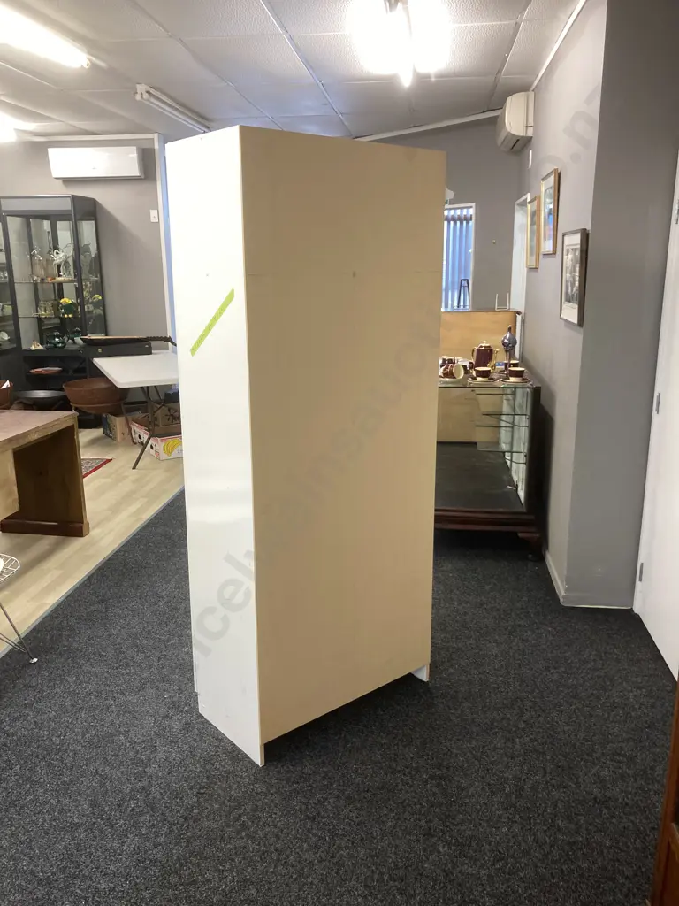 Mr Shelf White Double Door Utility Storage Cupboard. H196 W80 D42.5cm Image 1++