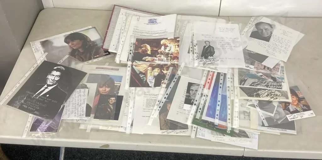 Folder of Autographs, Photos, Correspondence Etc  British, Dr Who Etc Image 1++