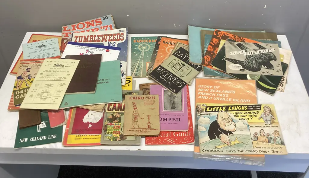 Box Lot Vintage & Antique Items, Race Cards, Maps, Pamphlets, How To Magazines, Albums & Cards Etc Image 1++