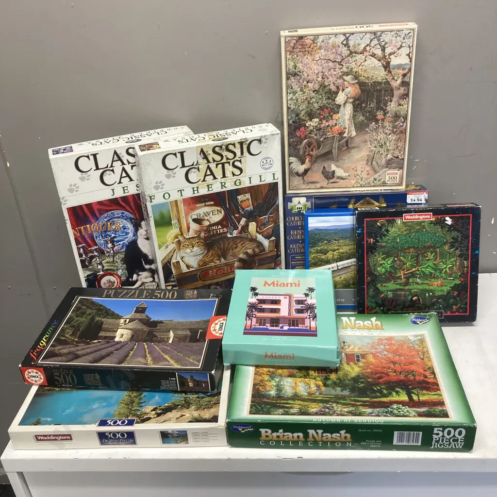 Lot of 10 Jigsaw Puzzles Image 1++