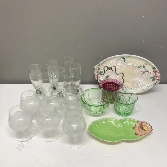 Glass Sets, Depression Glass, Brandy Glass Set Etc