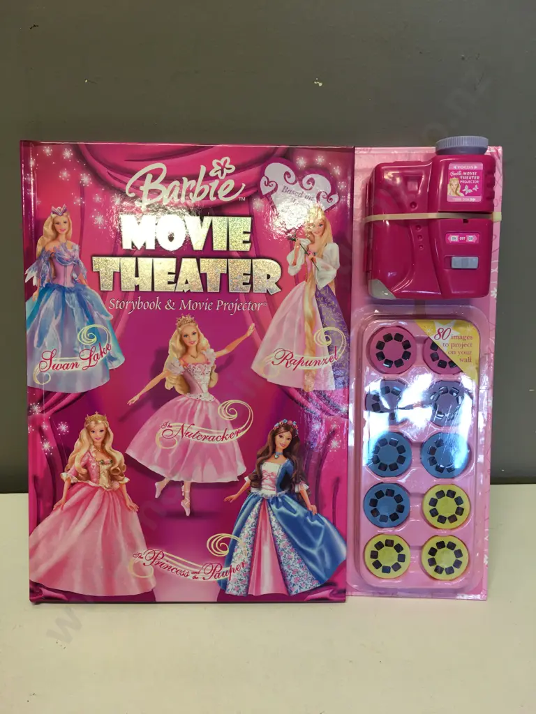 Vintage Barbie Movie Theater Story Books & Movie Projector Image 1++