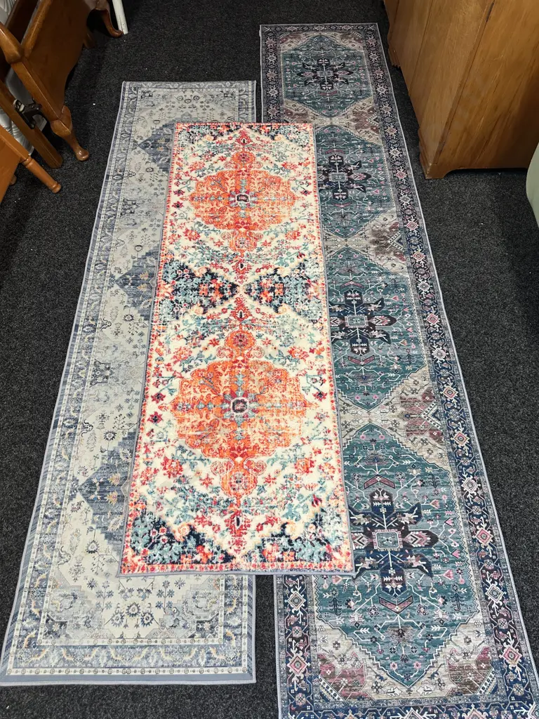 Floor Runners x 3, Assorted Colours. 2.98 x 60, 2.34 x 60, 1.81 x 60cm Image 1++