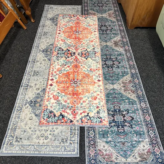 Floor Runners x 3, Assorted Colours. 2.98 x 60, 2.34 x 60, 1.81 x 60cm