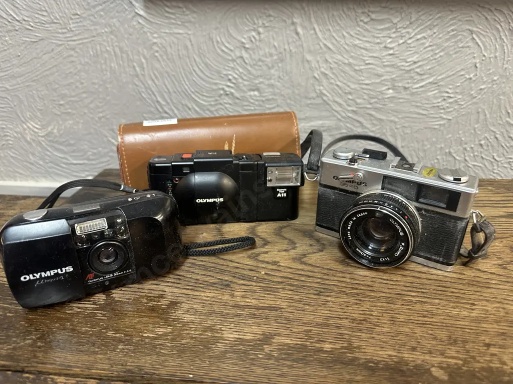 Olympus MJU-1 Compact Film Camera, XA with Electronic A11 Flash & Olympus 35 RD Rangefinder 35mm Film Camera Image 1++