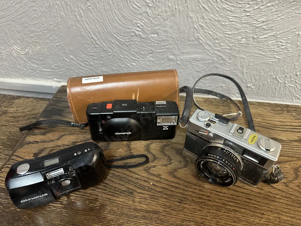 Olympus MJU-1 Compact Film Camera, XA with Electronic A11 Flash & Olympus 35 RD Rangefinder 35mm Film Camera Image 1++