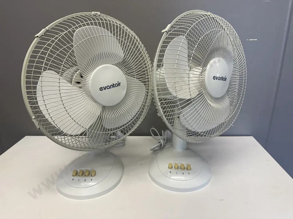 Pair of Evantair Desk Top Fans Image 1++