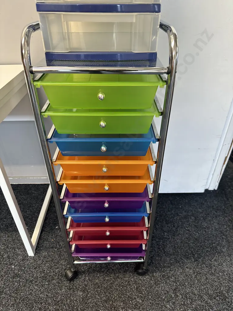 Taurus Desk Top 4 Drawer With Mobile 10 Drawer Storage Cart Image 1++