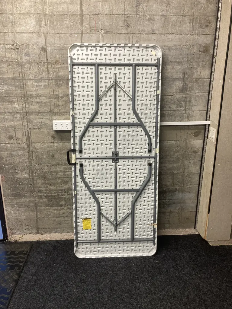 Plastic & Steel Trestle Table. 183 x 74cm Image 1++