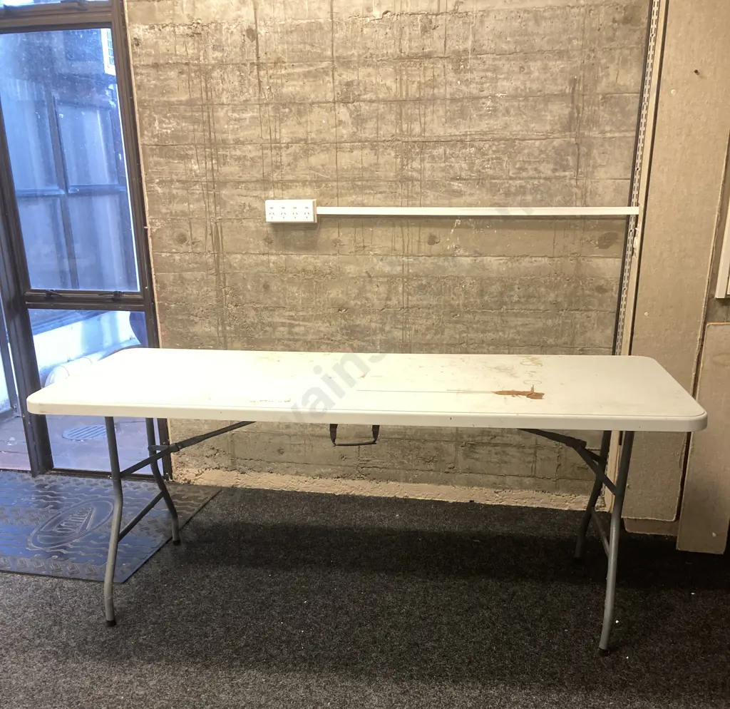 Plastic & Steel Trestle Table. 183 x 74cm Image 1++