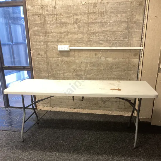 Plastic & Steel Trestle Table. 183 x 74cm