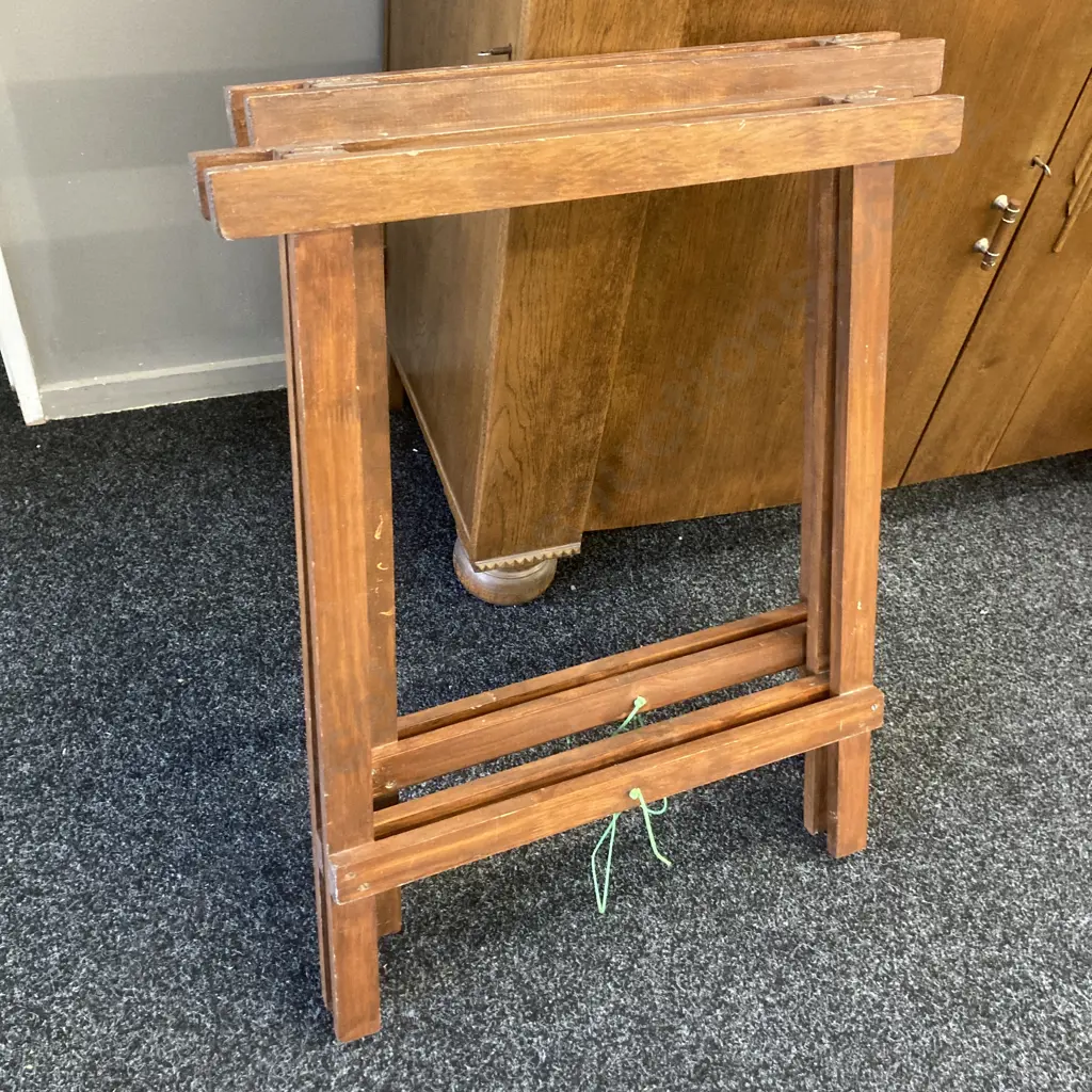 Pair of Vintage Wooden Wallpapering Table Trestles Image 1++