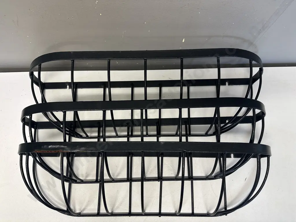 Set of 3 Black Steel Wall Planter Baskets. H17 W61 D15.5cm Image 1++