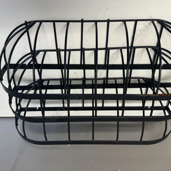 Set of 3 Black Steel Wall Planter Baskets. H17 W61 D15.5cm