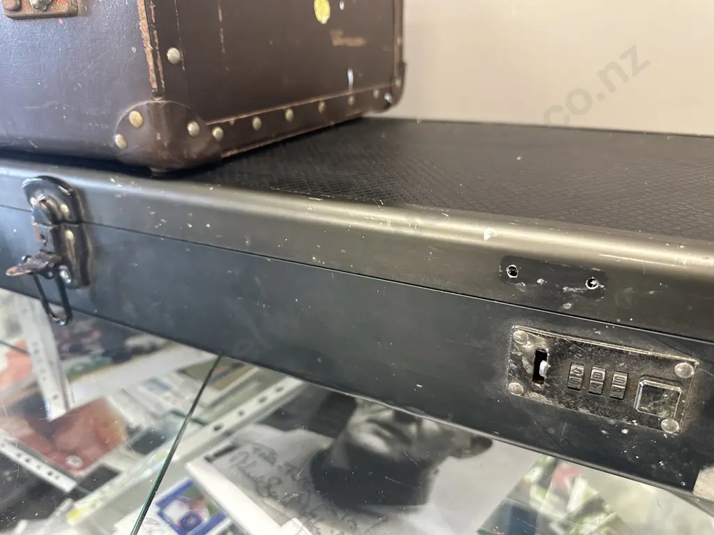 Hard Gun Case H11 W122 D26cm (As Found), Vintage Suitcase With Assorted Maps Image 1++