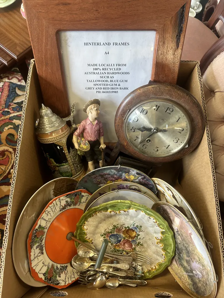 Vintage Clock, Hinterland Frame, German Beer Stein Collectors Plates Etc Image 1++