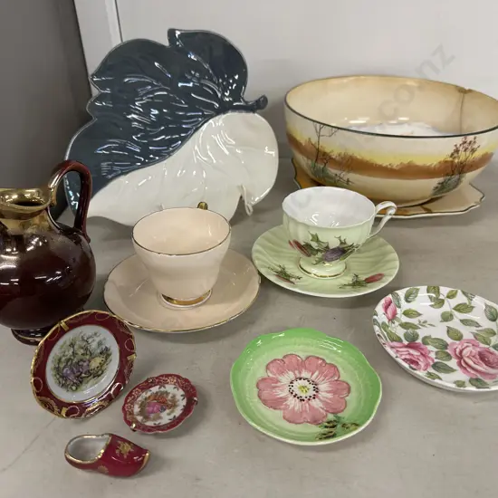Assorted China Items Including Carlton Ware, Shelley, Limoges Etc