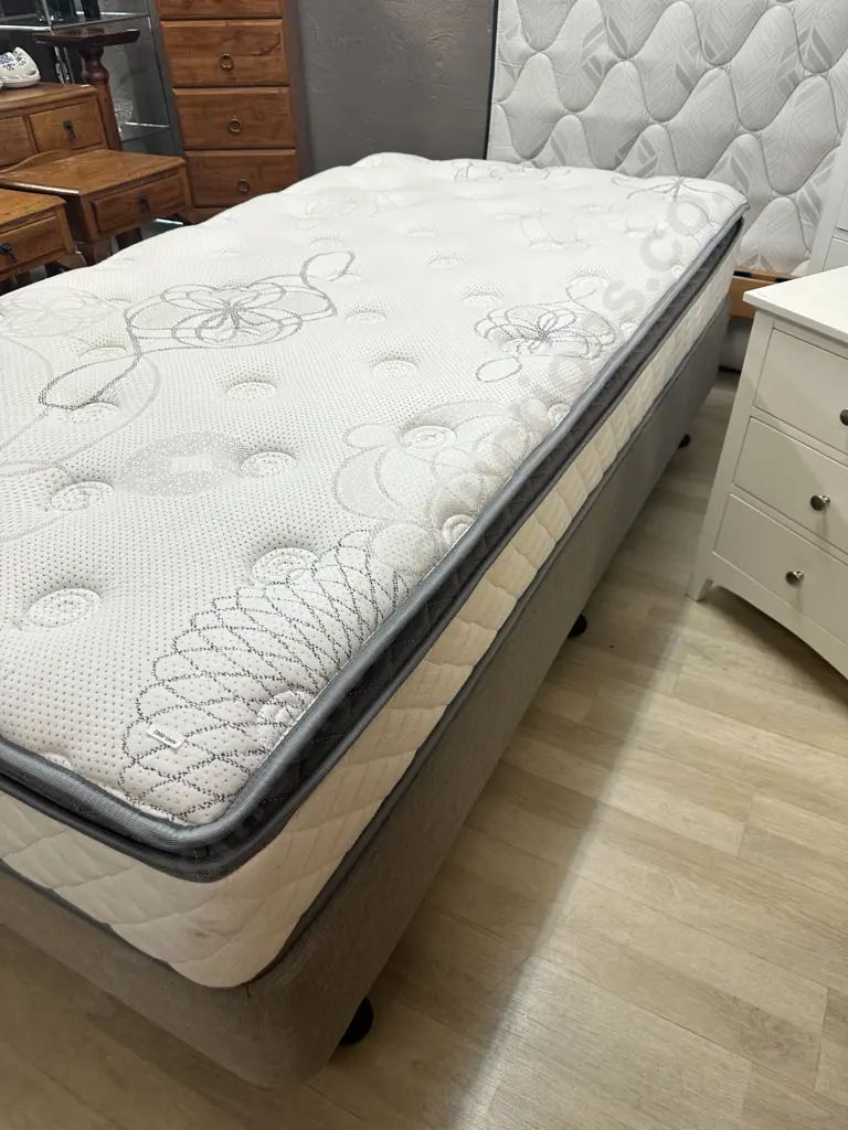 Sleepmax King Single Mattress & Base with 2 Drawers, With Pillows & Sheet Set Image 1++