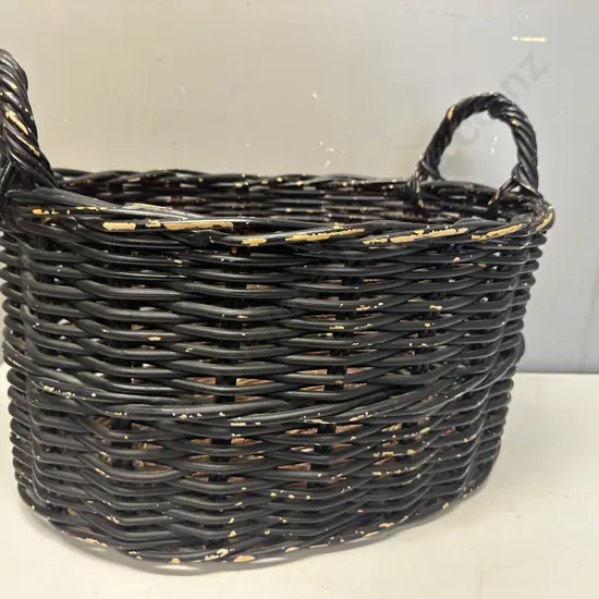 Double Handled Oval Cane Basket. H25 W45 D38cm
