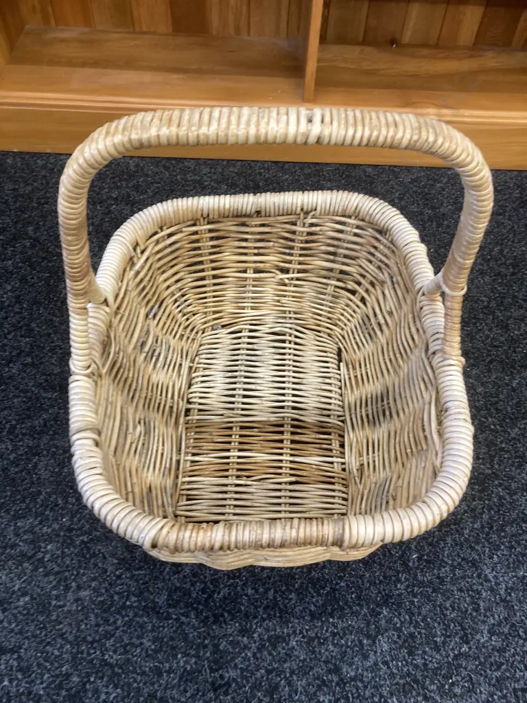 Woven Cane Handled Basket. 49 x 52cm Image 1++