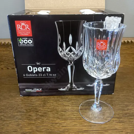 RCR Italy Opera Pattern Wine Glasses 23cl (Box of 6)
