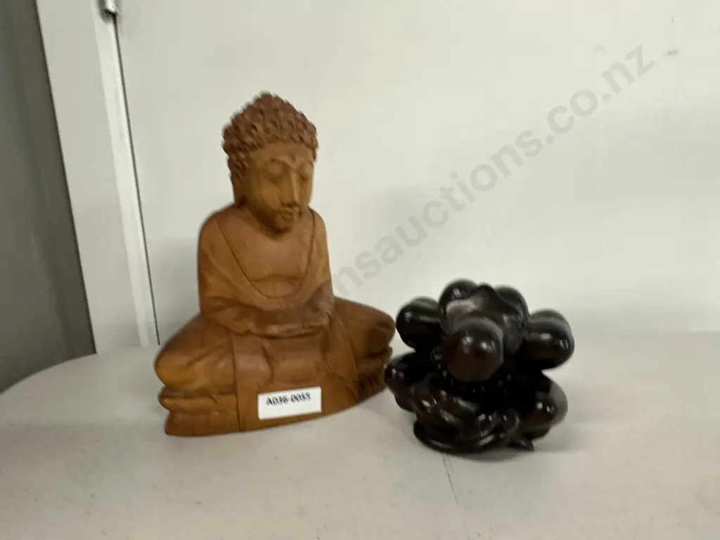 Balinese Carved Wooden Buddha & Weeping Buddha Image 1++