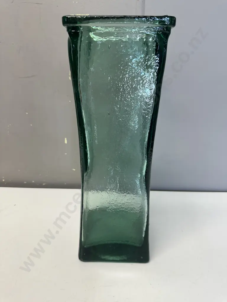 Vintage Thick Green Glass Vase H35cm. Image 1++