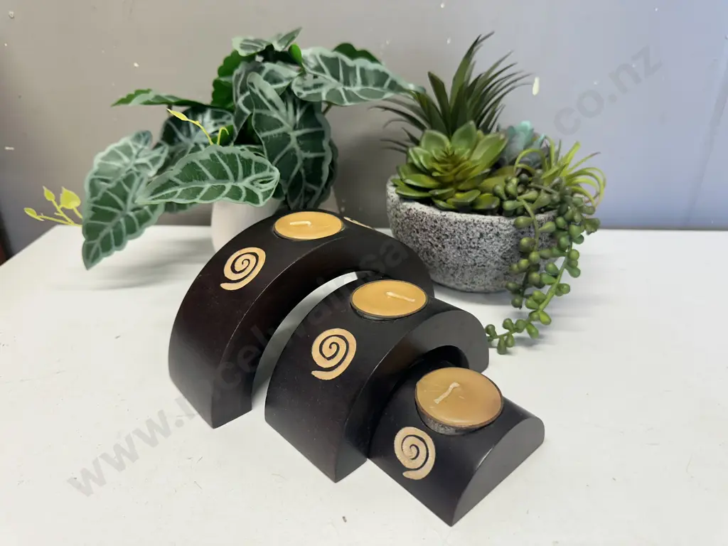 Faux Plants & Pots With Decorative Candle Holders Image 1++