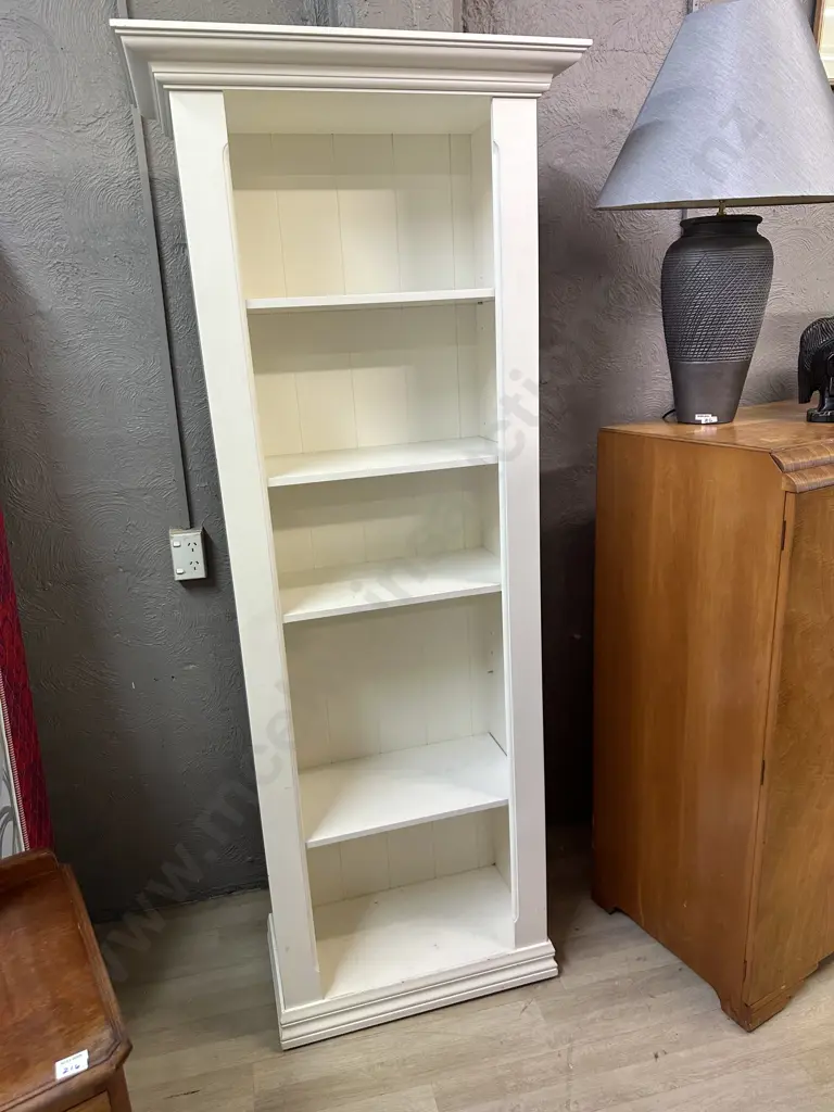 Freedom Furniture White Bookcase With 3 Adjustable & 1 Fixed Shelves. H190 W74 D37.5cm Image 1++