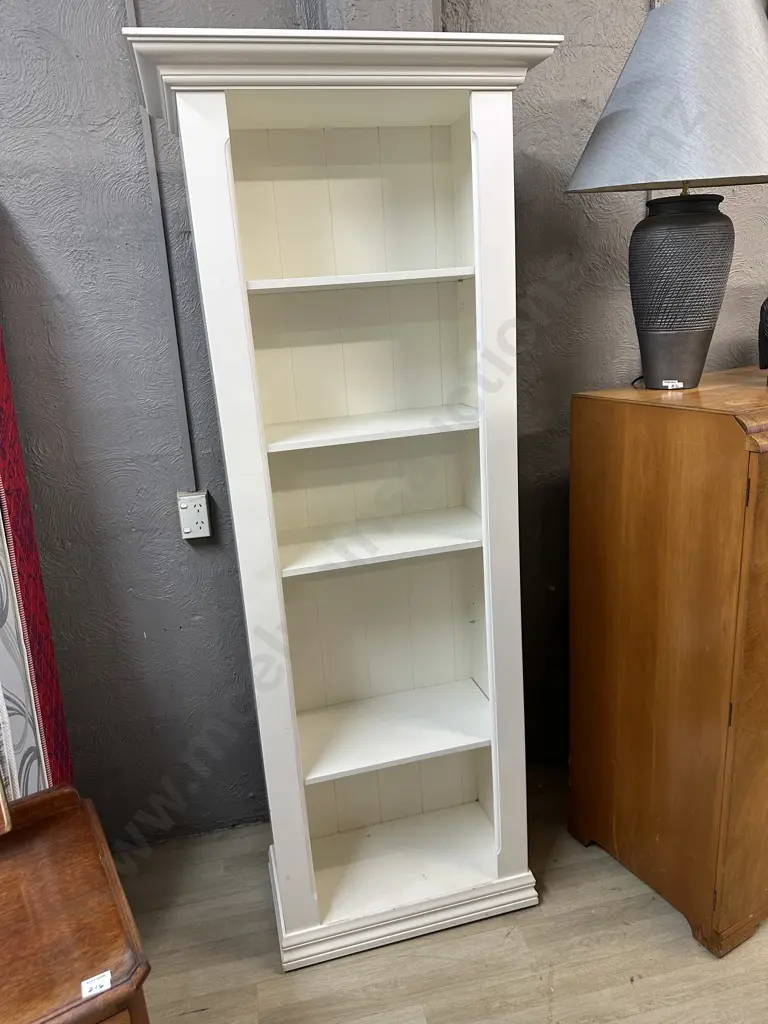 Freedom Furniture White Bookcase With 3 Adjustable & 1 Fixed Shelves. H190 W74 D37.5cm Image 1++