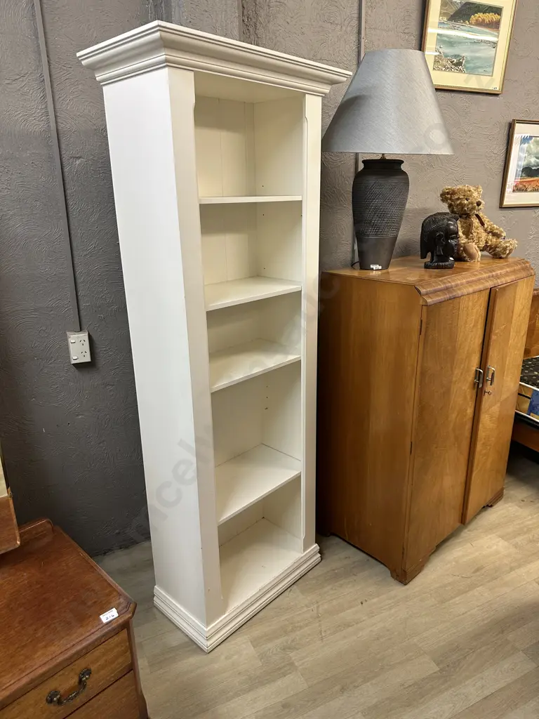 Freedom Furniture White Bookcase With 3 Adjustable & 1 Fixed Shelves. H190 W74 D37.5cm Image 1++