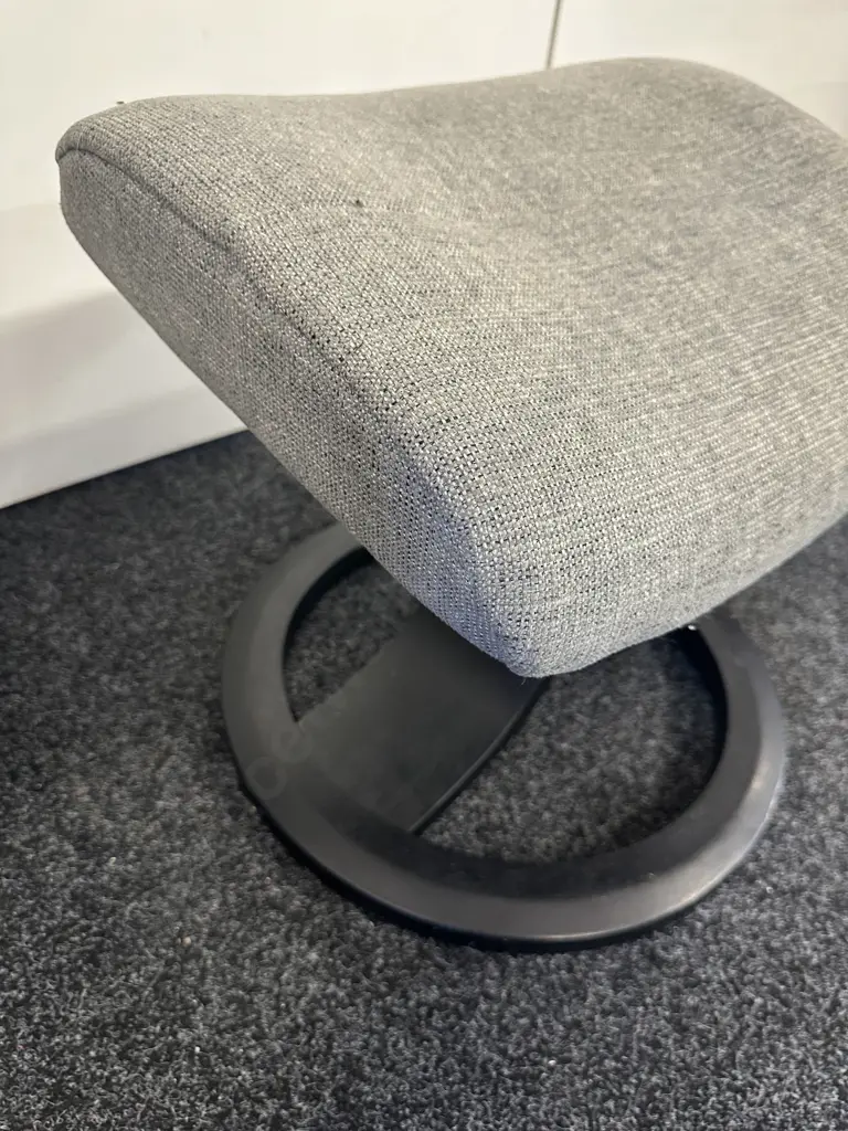 IMG Comfort Norway Footstool, Grey Fabric Upholstered Image 1++
