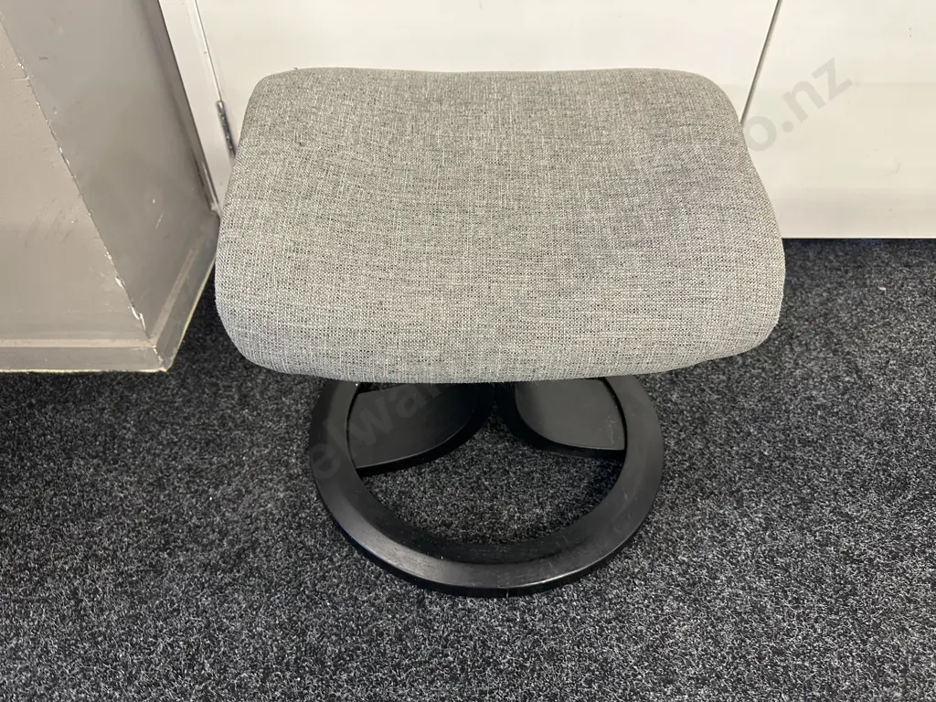 IMG Comfort Norway Footstool, Grey Fabric Upholstered Image 1++