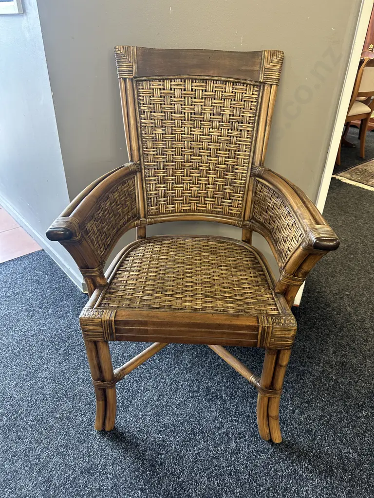 Vintage Cane & Rattan Armchair Image 1++