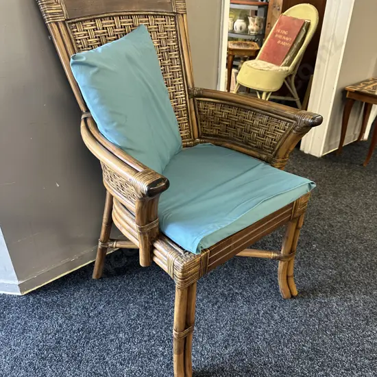 Vintage Cane & Rattan Armchair