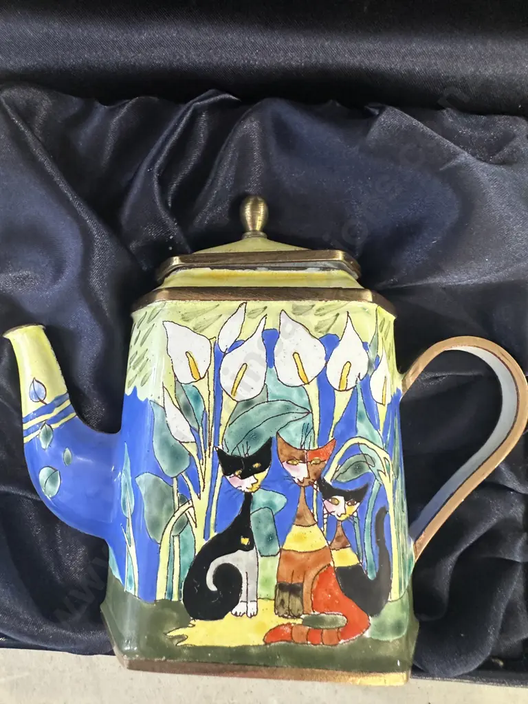 Goebel R.Wachtmeister Mini Enamel Hand Painted Tea Pot Image 1++
