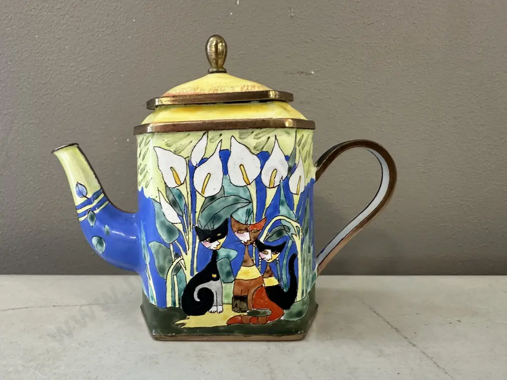 Goebel R.Wachtmeister Mini Enamel Hand Painted Tea Pot Image 1++
