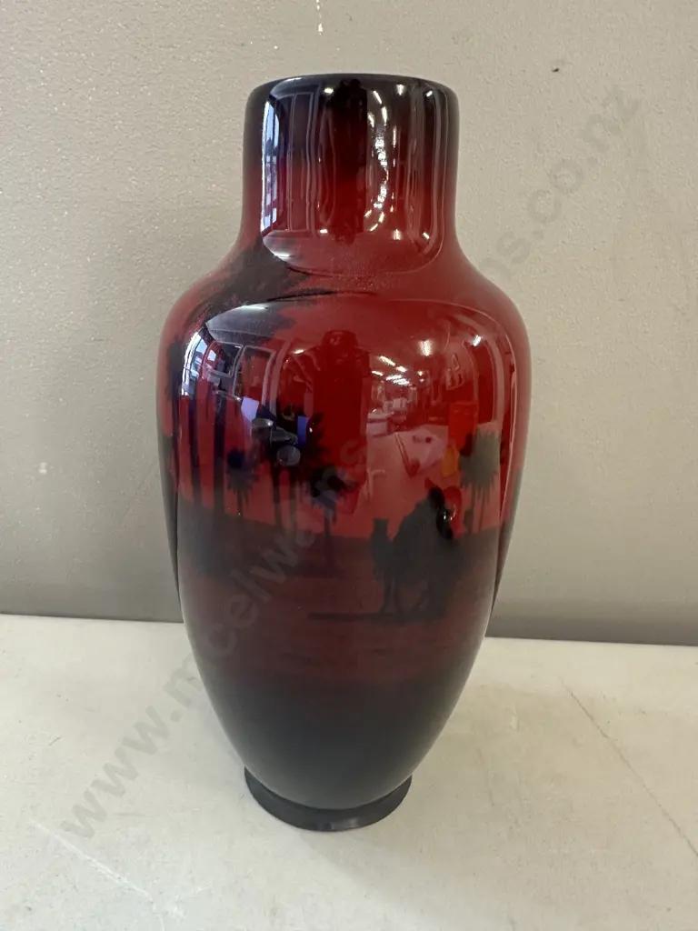Royal Doulton Flambe Glazed Vase Desert Scene H22cm Image 1++