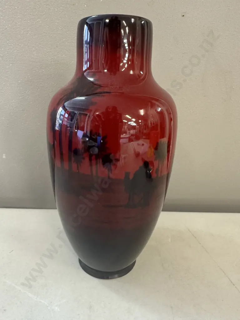 Royal Doulton Flambe Glazed Vase Desert Scene H22cm Image 1++