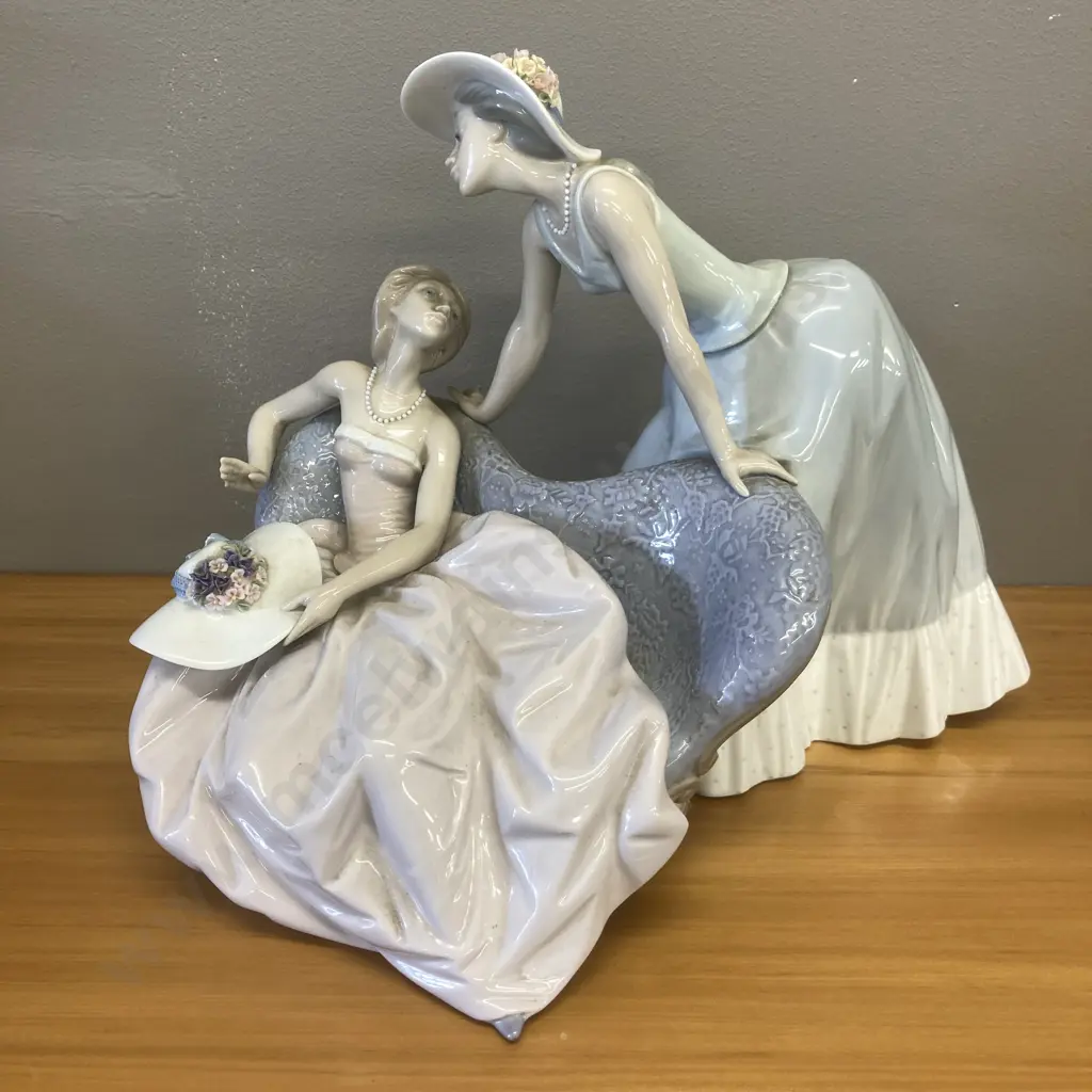 A Lladro Figure Group, Debutantes, # 5486, 28 x 21.5cm, Printed and Impressed Marks, Retired 1997, (As Found) Image 1++