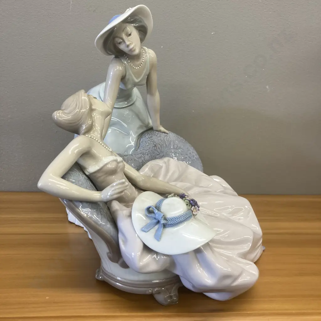 A Lladro Figure Group, Debutantes, # 5486, 28 x 21.5cm, Printed and Impressed Marks, Retired 1997, (As Found) Image 1++