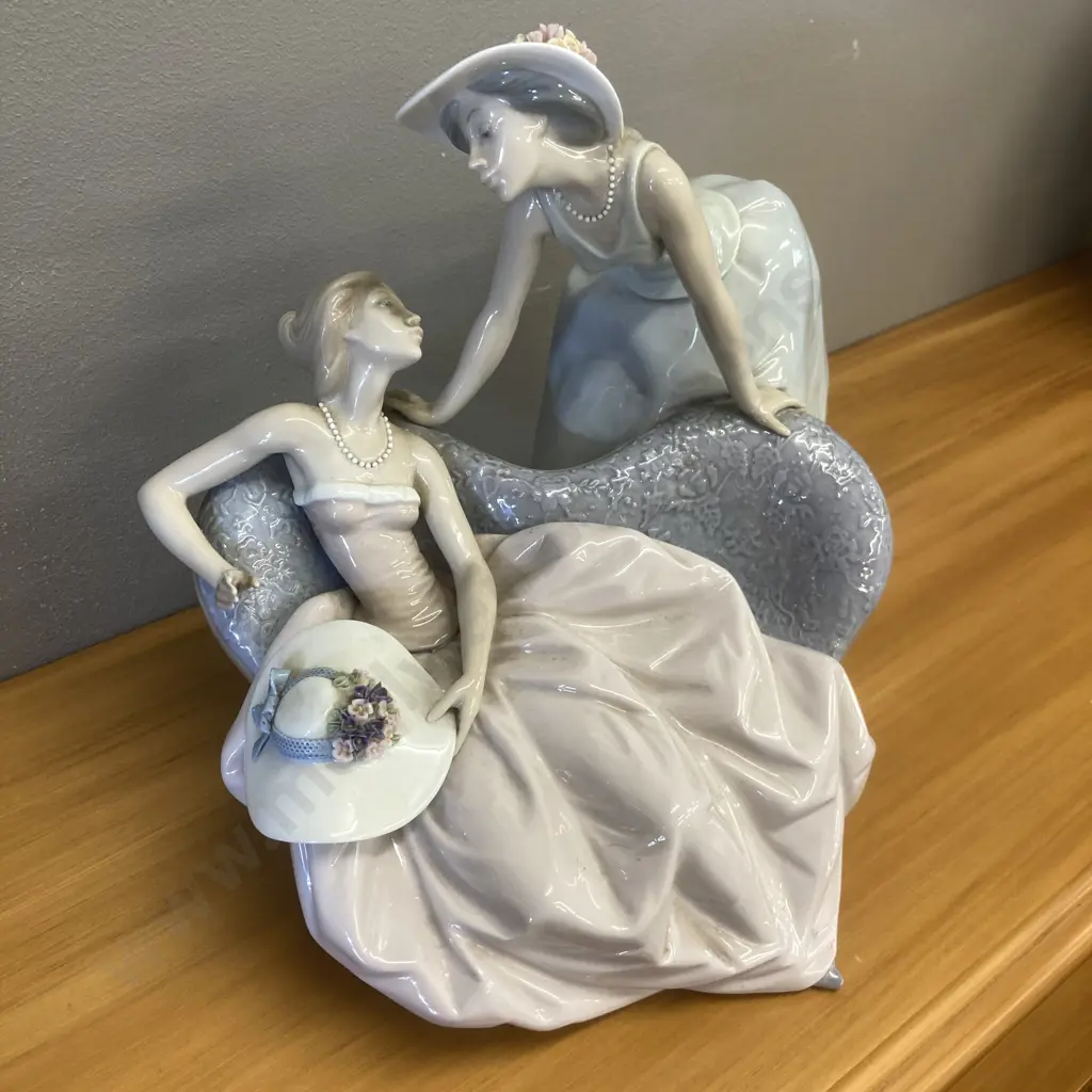 A Lladro Figure Group, Debutantes, # 5486, 28 x 21.5cm, Printed and Impressed Marks, Retired 1997, (As Found) Image 1++