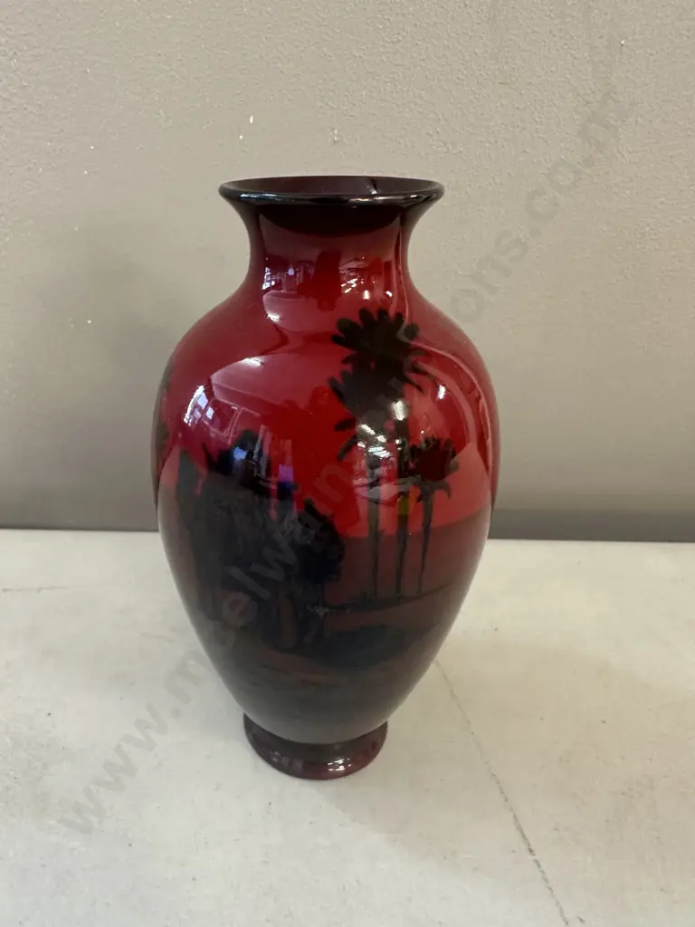 Royal Doulton Flambe Glazed Vase Desert Scene H14cm Image 1++