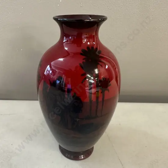 Royal Doulton Flambe Glazed Vase Desert Scene H14cm