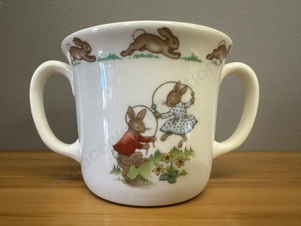 Vintage Royal Doulton China Baby Bunnykins China Handled Mug 1936 Image 1++