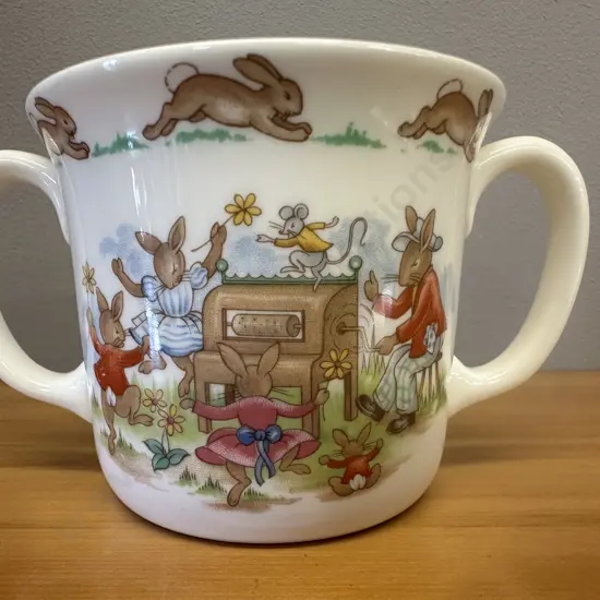 Vintage Royal Doulton China Baby Bunnykins China Handled Mug 1936