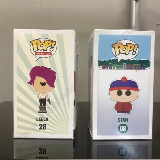 Funko Pop! South Park Stan #08 Blue Box, Vaulted & Leela #28 Animation Futurama 2015, Vaulted
