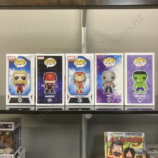 Funko Pop! The Hulk #08, Drax #50, Daredevil #214, Thor #479 & Iron Man #467 Vaulted